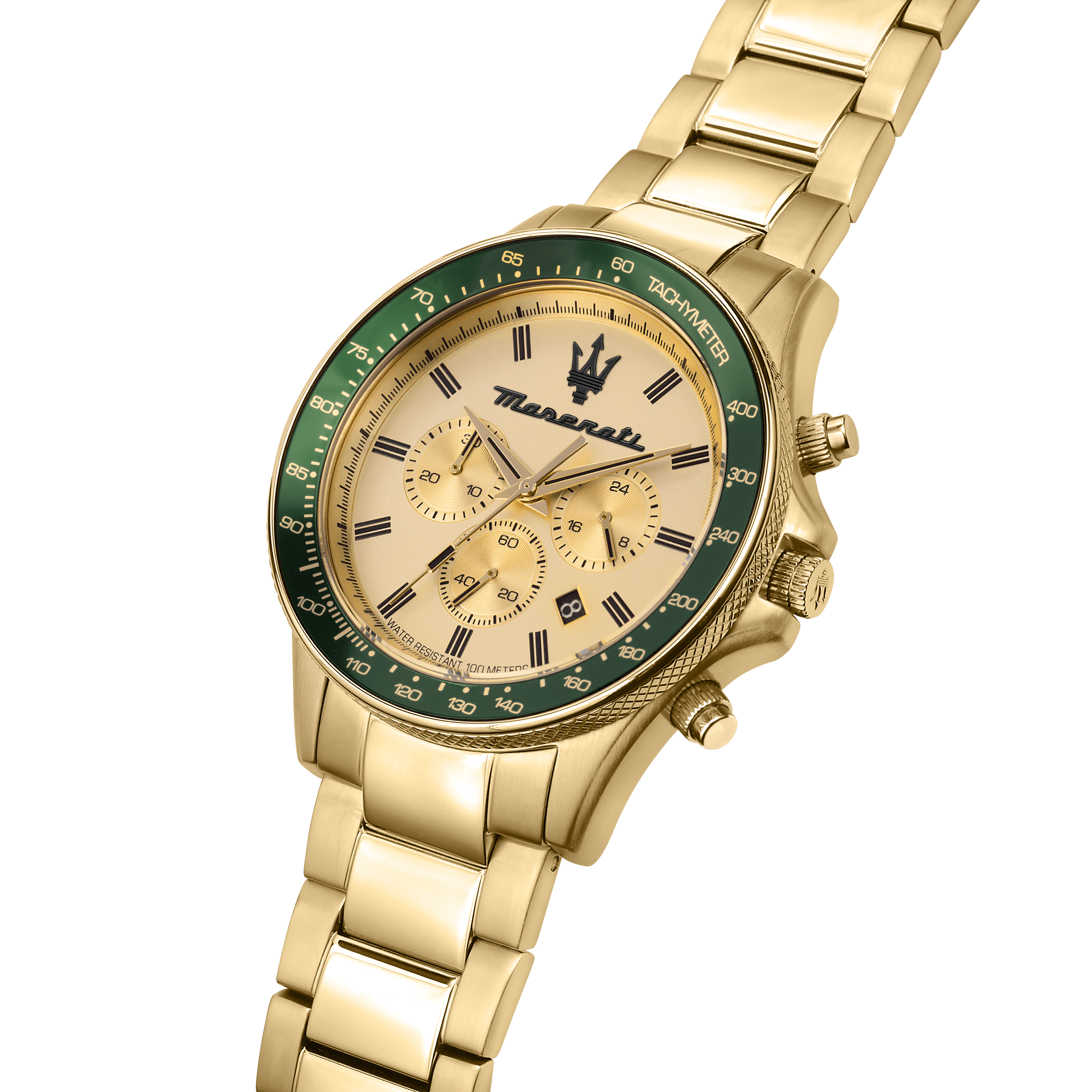 Maserati Sfida Chronograph Herrenuhr Gold/Grün R8873640005