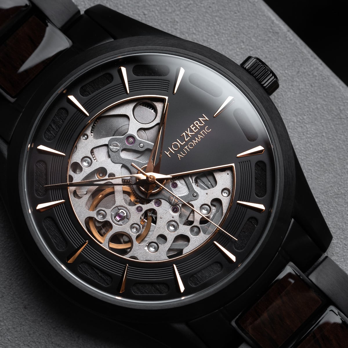 Holzkern Herrenuhr Woodleigh Ahorn & Schwarz