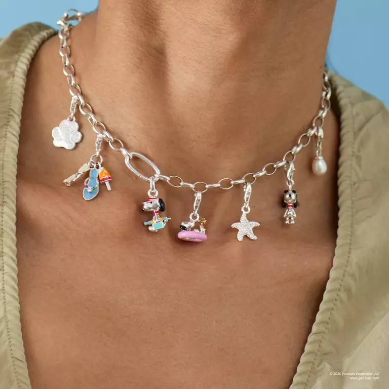 THOMAS SABO PEANUTS™ Charm Snoopy mit Woodstock im Schwimmring – Original 2244-427-7