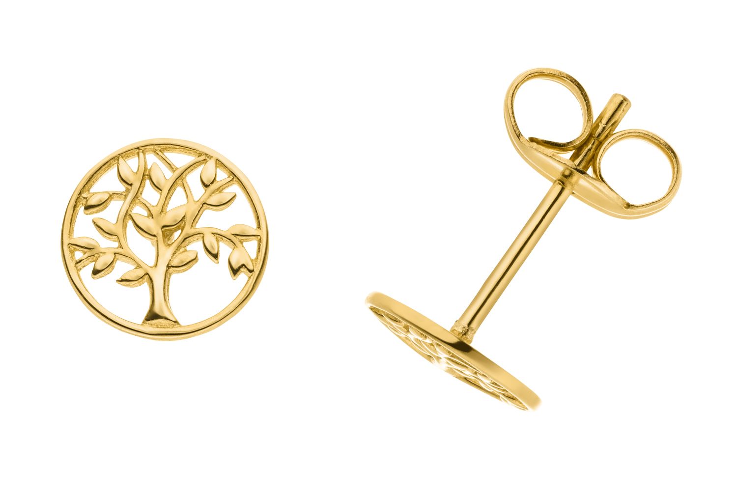 Ohrstecker Lebensbaum Gold