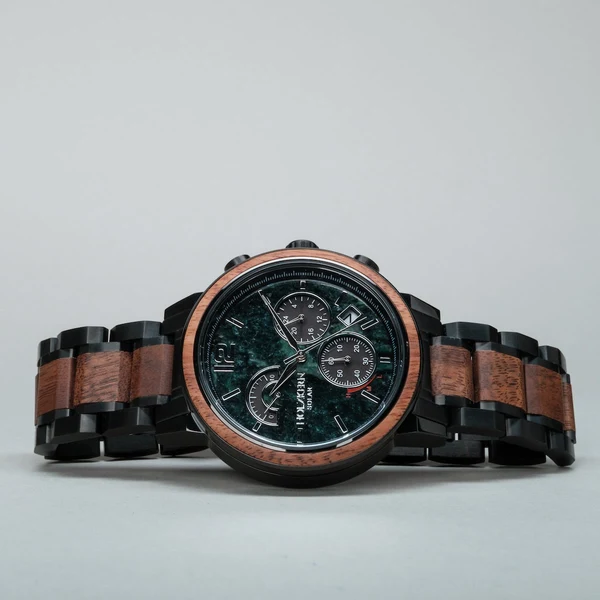 Holzkern Herrenuhr Scattered Marmor/Koa Solar HK1081