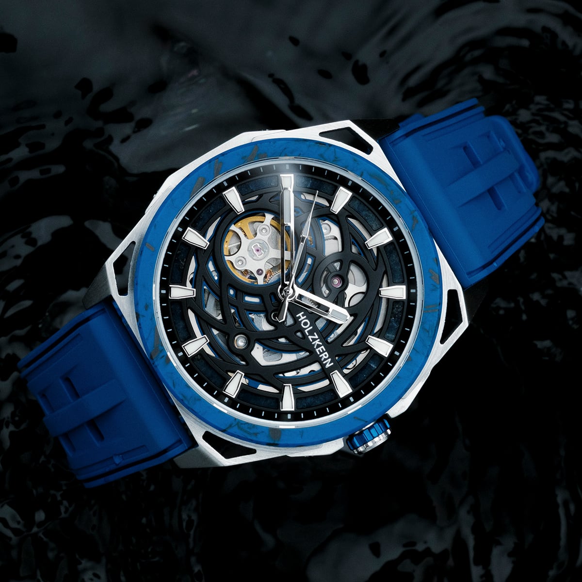 Holzkern Herrenautomatikuhr Carbonite Marmor & Carbon