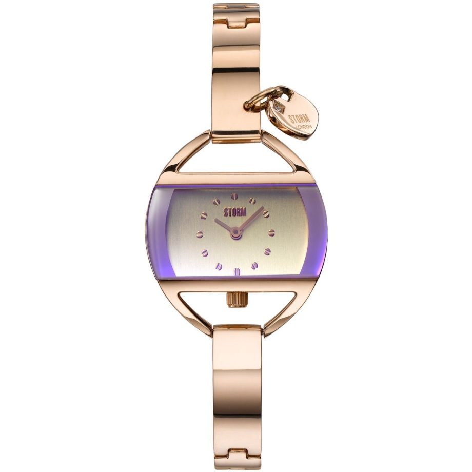 STORM Damenuhr Temptress Charm 47013/V in Roségold mit Lazer Violet Effekt, Edelstahl, Mineralglas, Clip-Schließe, EAN 2043797020880