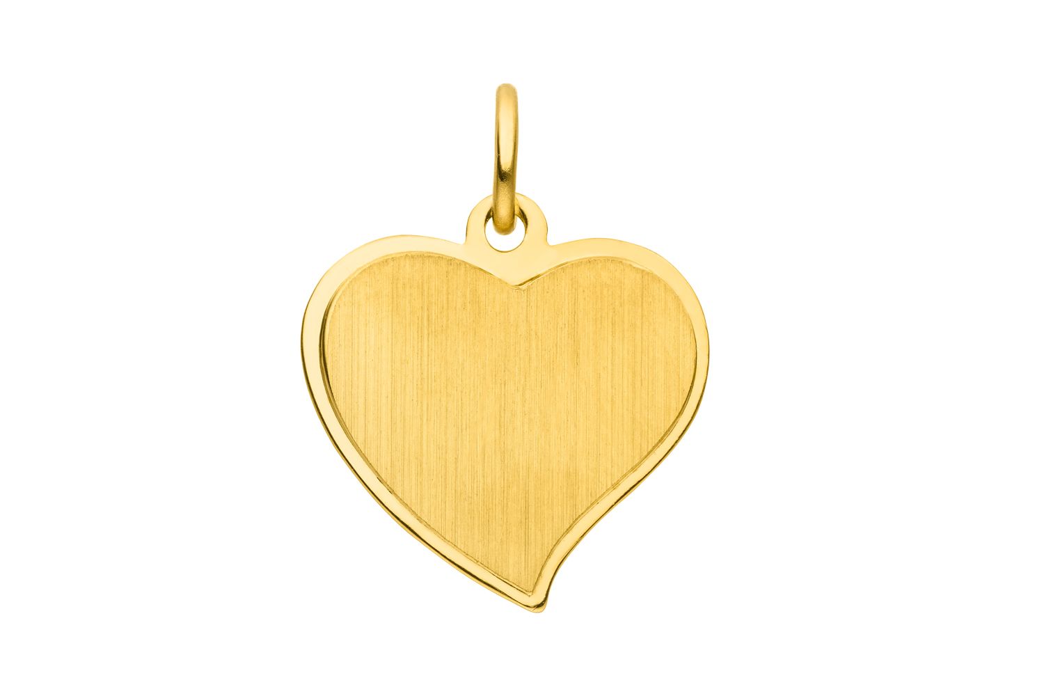 Gravuranhänger Herz aus 333 Gelbgold mattiert, ohne Steinbesatz, ca. 0,73 g, gratis Gravur, Art. 8982, EAN 4066065002652