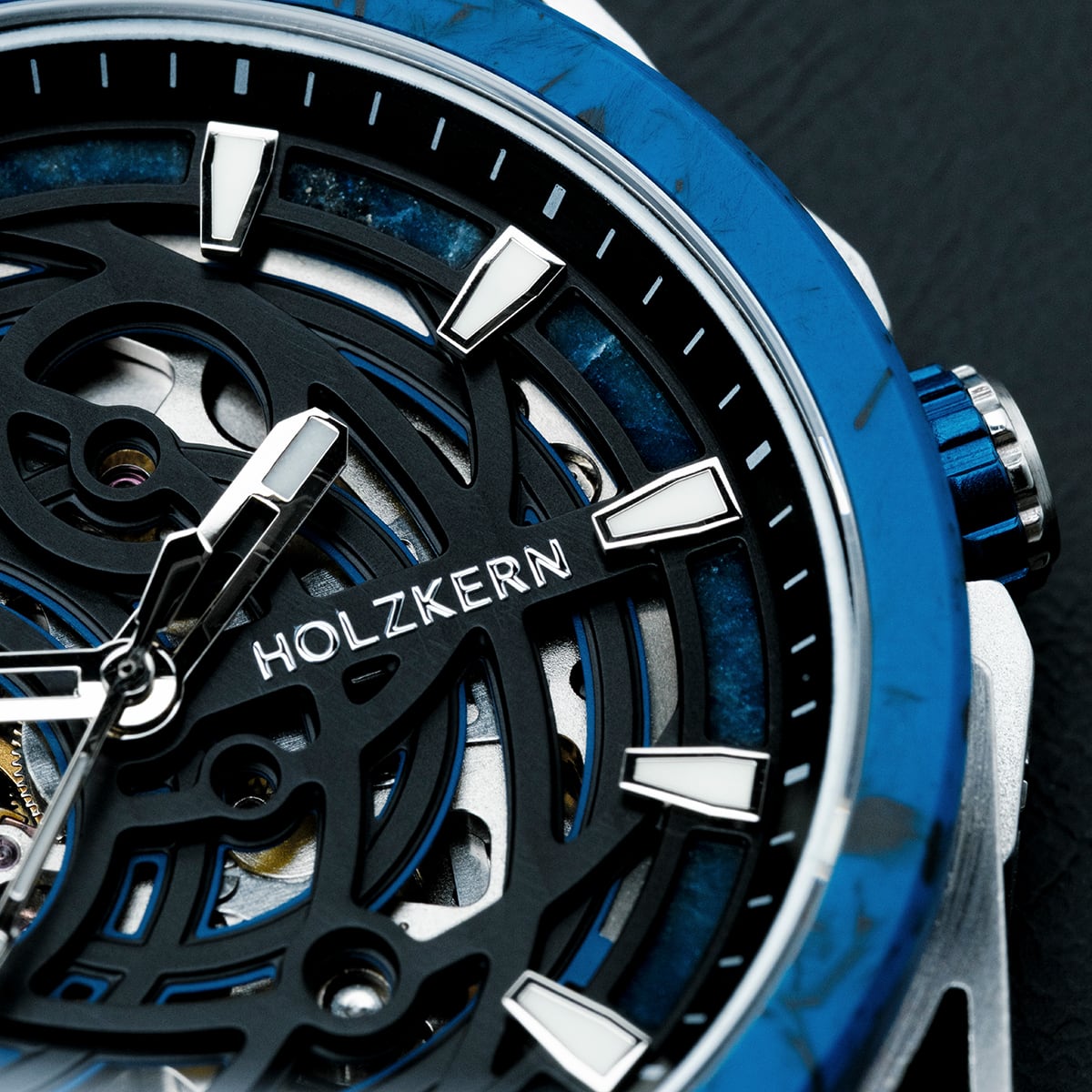 Holzkern Herrenautomatikuhr Carbonite Marmor & Carbon