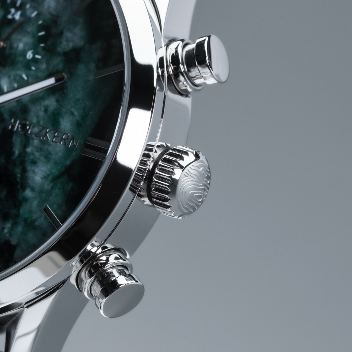 Holzkern Herrenuhr Gifted (Grüner Marmor/Dunkelbraun)