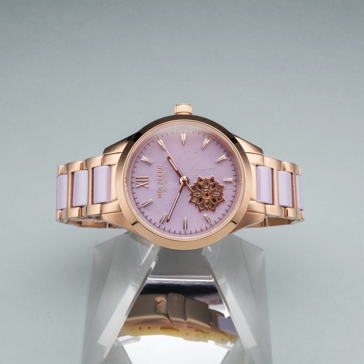 Holzkern Damenuhr Kaleidoscopic Amethyst & Keramik