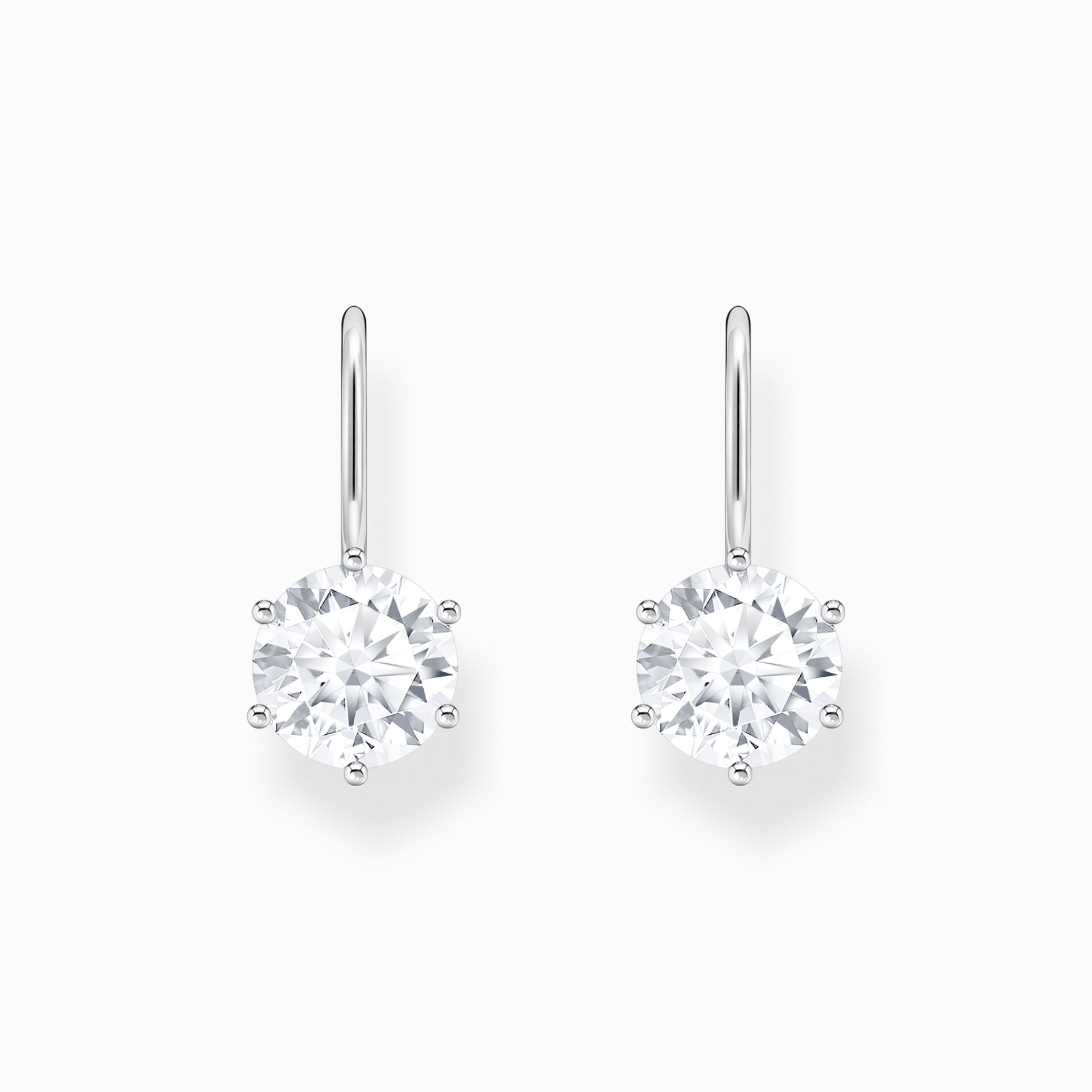 THOMAS SABO Ohrhänger mit großem, weißem Zirkonia Silber H2287-051-14